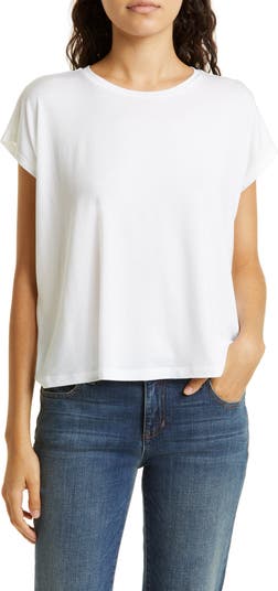 Eileen Fisher deals White Bateau Neck Tie Back Top-Fine Tencel Jersey EUC XS