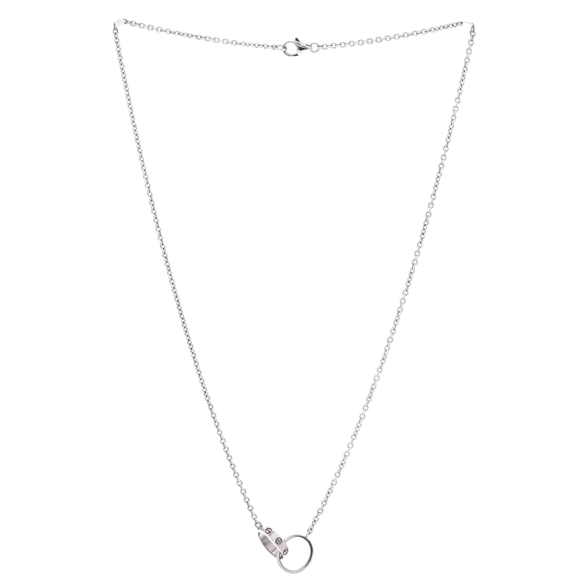 Love Interlocking Necklace 18K White Gold, Alternate, color, Metallic Gold