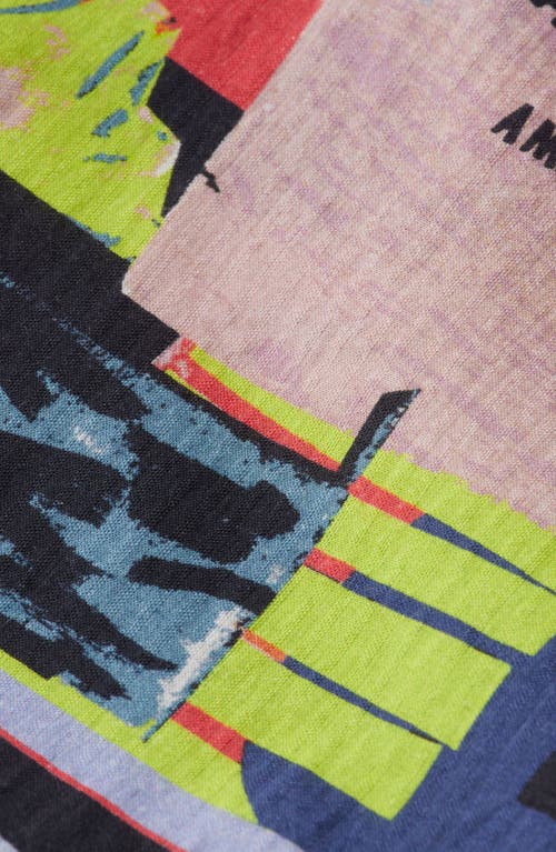 Scotch & Soda Kids' Collage Print Short Sleeve Cotton Camp Shirt In Multi