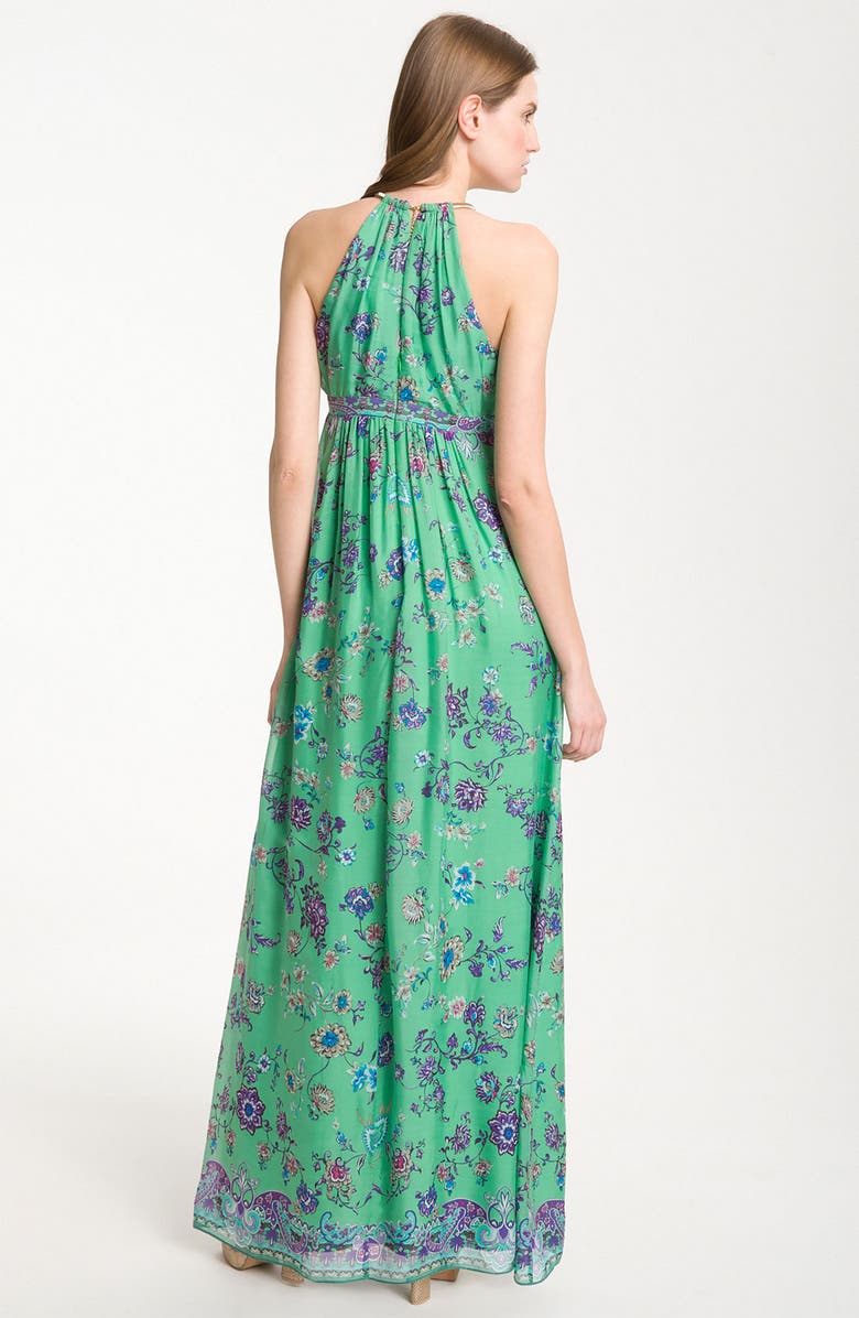 Laundry by Shelli Segal Split Chiffon Overlay Halter Gown, Alternate, color, 