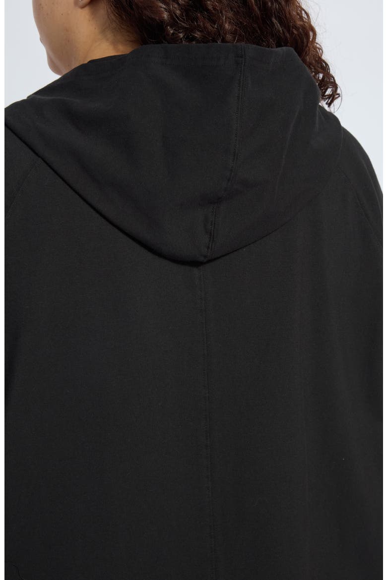 Cotton Front Zip Hoodie, Alternate, color, BLACK