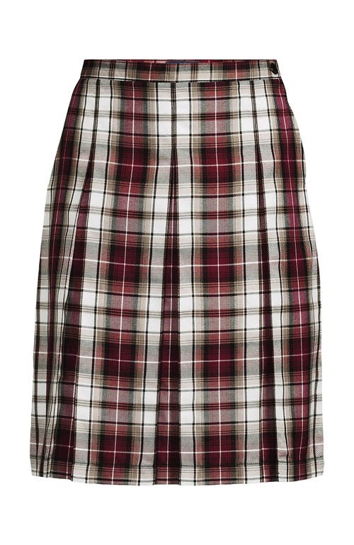 Lands' End School Uniform Young Plaid Box Pleat Skirt Top Of The Knee In Multi