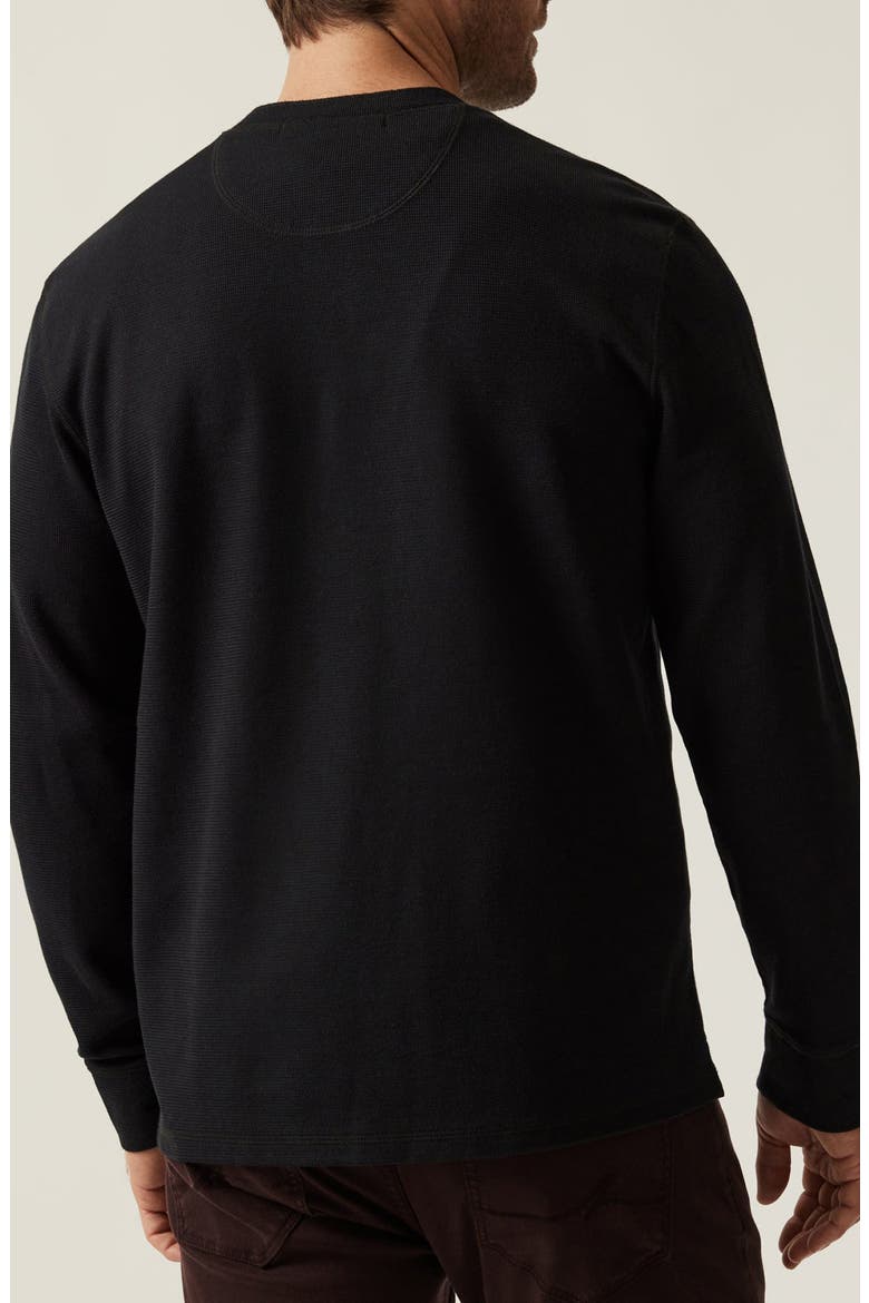 Long Sleeve Pima Cotton Blend Henley, Alternate, color, BLACK
