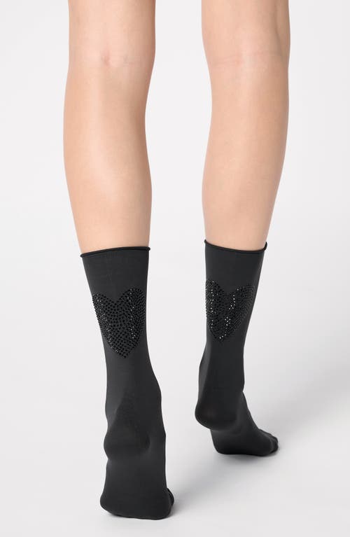 Oroblu Charm Crew Socks In Black