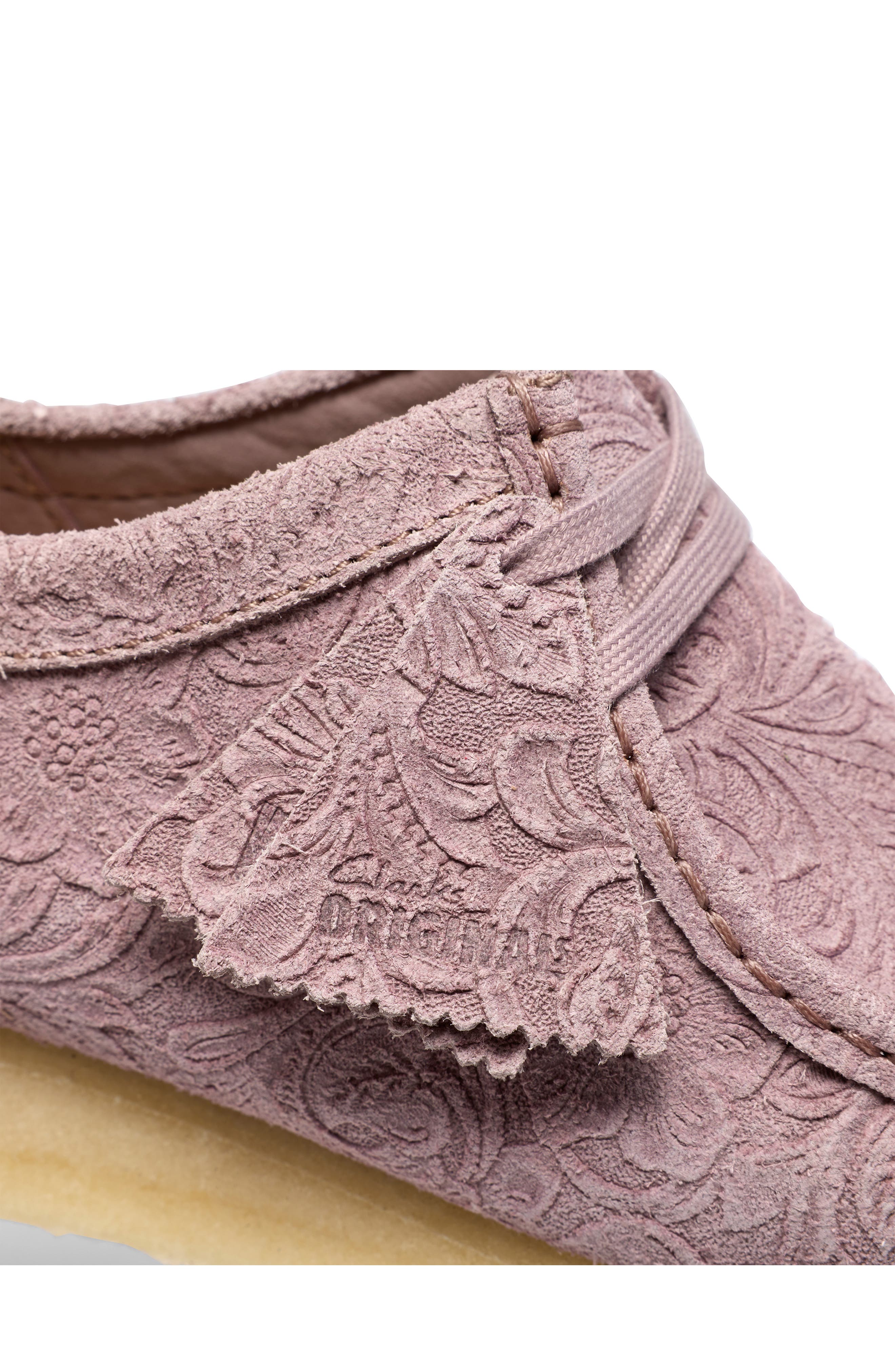Embossed Wallabee Suede Boot, Alternate, color, DUSTY PINK EMB