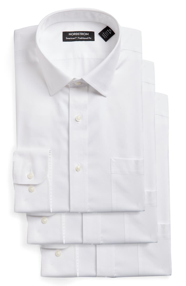 Nordstrom 3-Pack Traditional Fit Non-Iron Dress Shirt, Alternate, color,