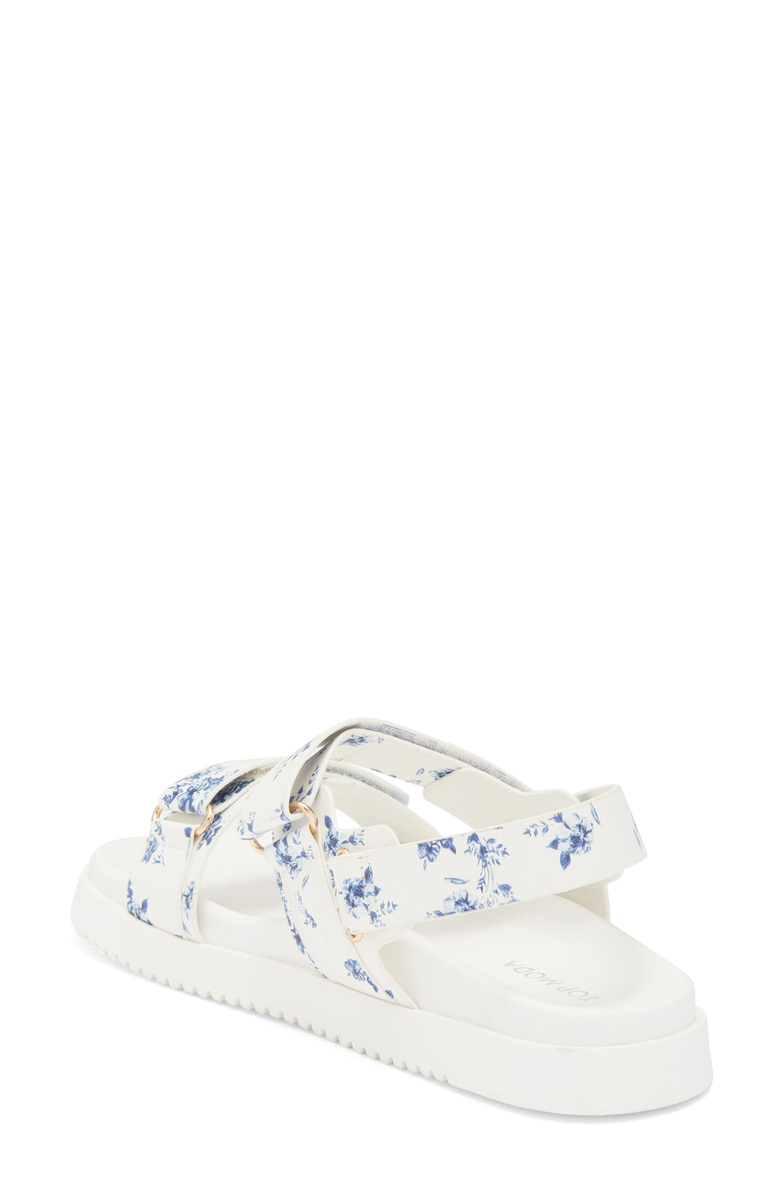 TOP MODA Alaska Flat Sandal, Alternate, color, White