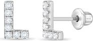In Season Jewelry Cubic Zirconia Letter Initial Earrings