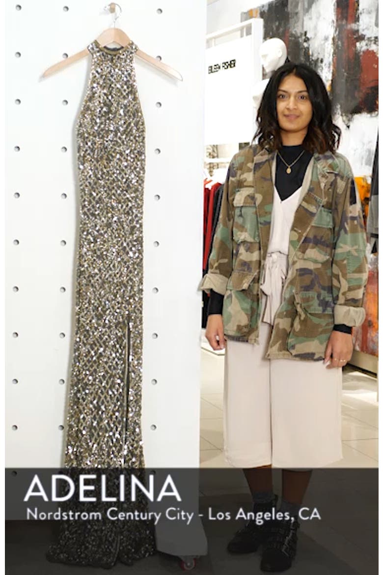 Sequin Halter Column Gown video
