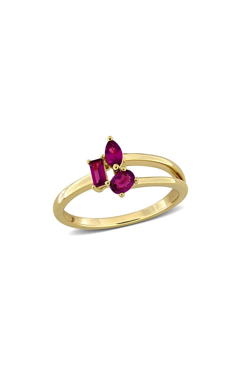 DELMAR Multiple Cut Rhodolite Cluster Ring, Main, color, Pink