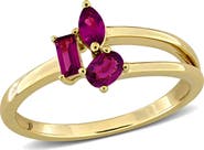 DELMAR Multiple Cut Rhodolite Cluster Ring