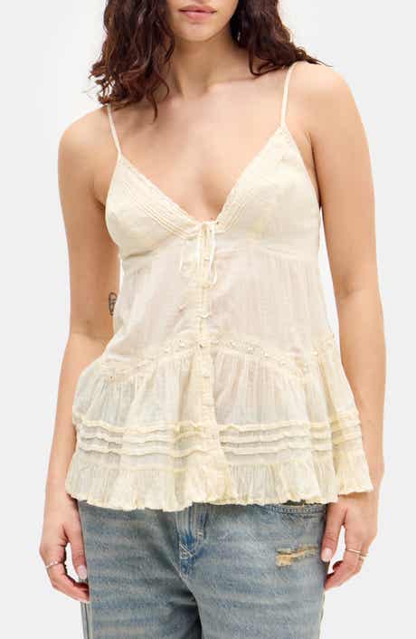 BDG Urban Outfitters Tiered Crinkled Cotton Camisole
