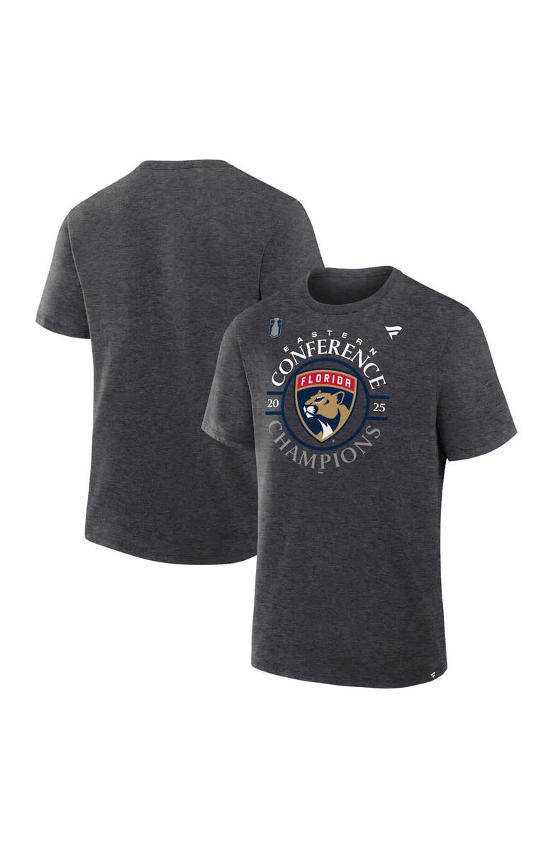 FANATICS Men's Fanatics  Heather Charcoal Florida Panthers 2025 Eastern Conference Champions Locker Room T-Shirt, Alternate, color, 