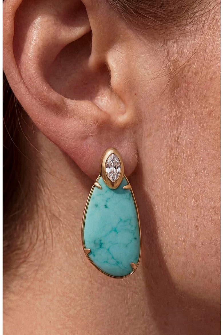 Majestic Stone Drop Earrings, Alternate, color, TURQUOISE