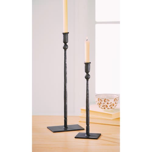 Tag Tribeca Tall Black Iron Taper Candle Holder Elegant Design In Black