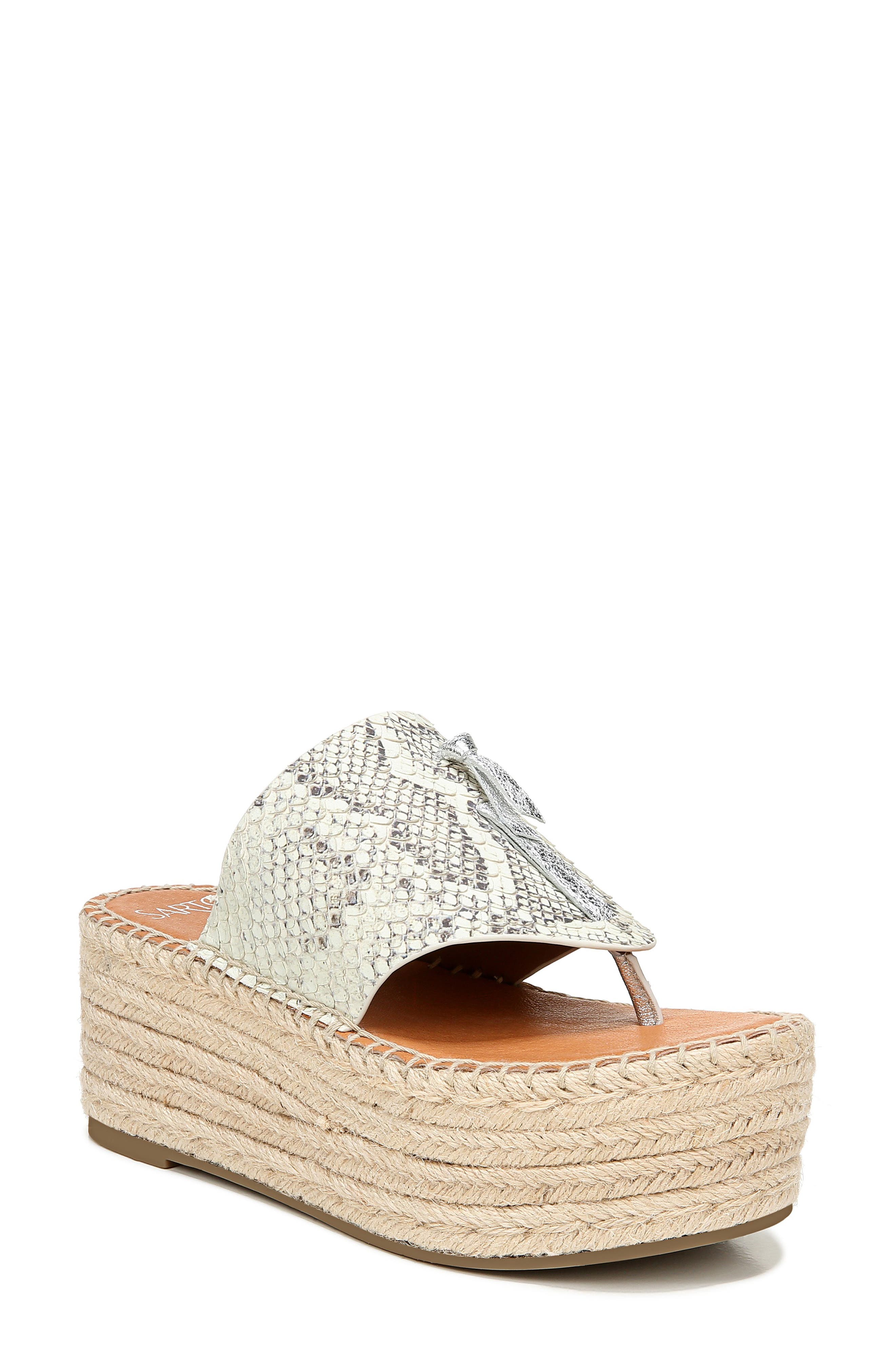 Malia Espradrille Wedge Slide Sandal, Main, color, NATURAL SNAKE PRINT LEATHER