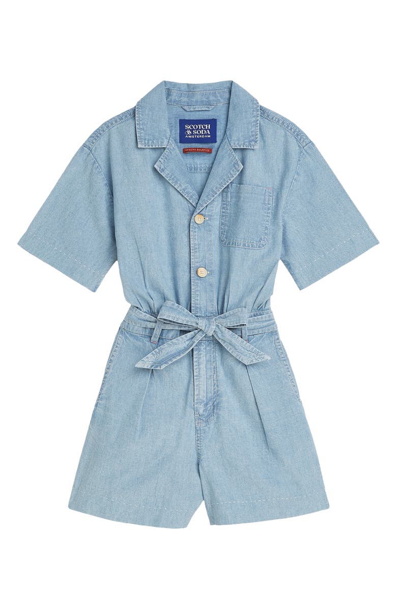 Scotch & Soda Kids' Chambray Romper, Main, color, Shine A Light