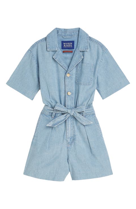 Kids' Chambray Romper (Big Kid)
