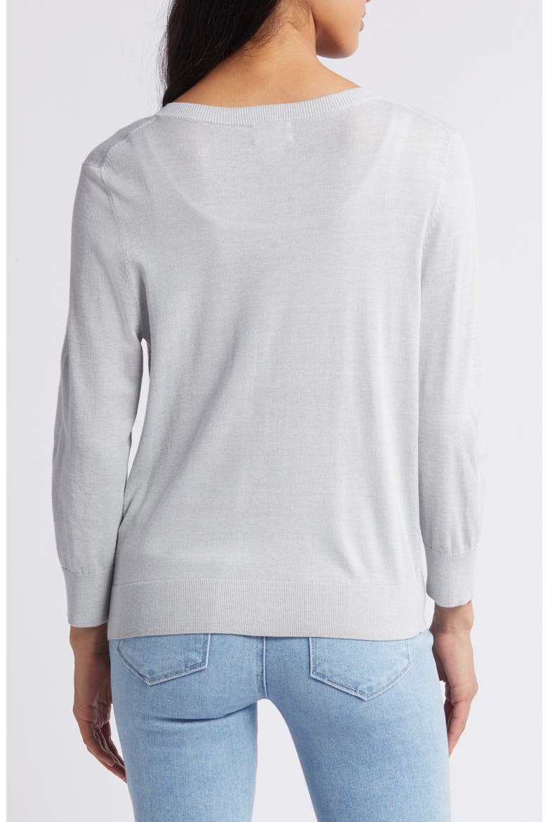 Crewneck Cardigan, Alternate, color, GREY HEATHER