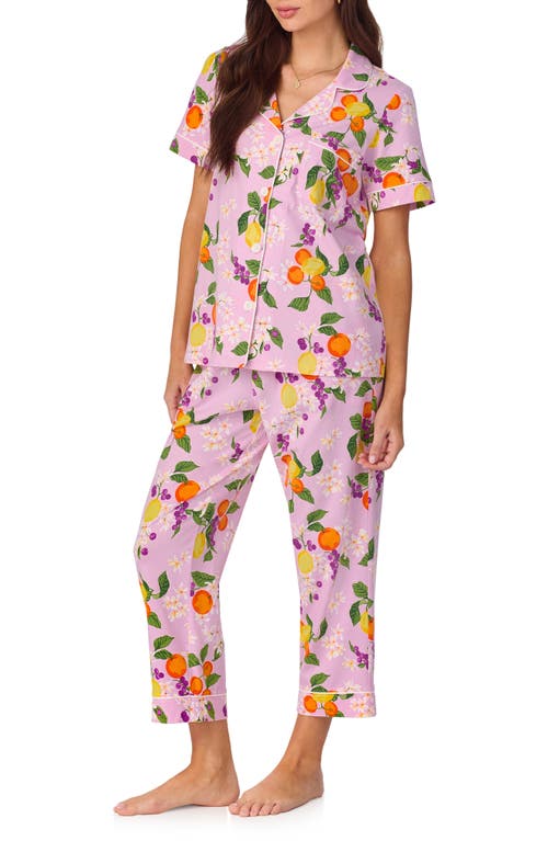 Bedhead Pajamas Print Stretch Organic Cotton Jersey Crop Pajamas In Citrus Blossom
