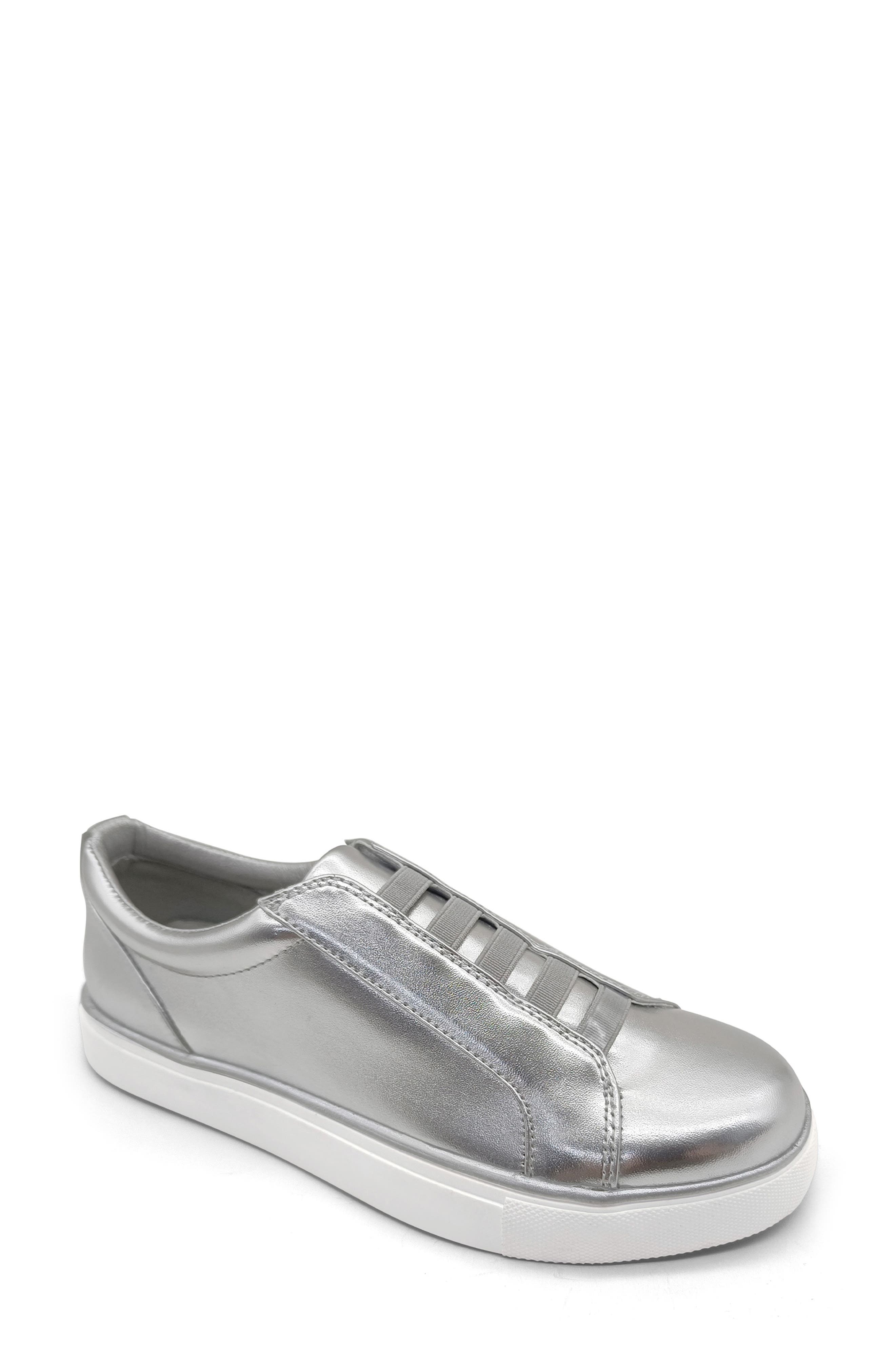 Reaction Kenneth Cole Bonnie Metallic Slip-On Sneaker, Main, color, Silver
