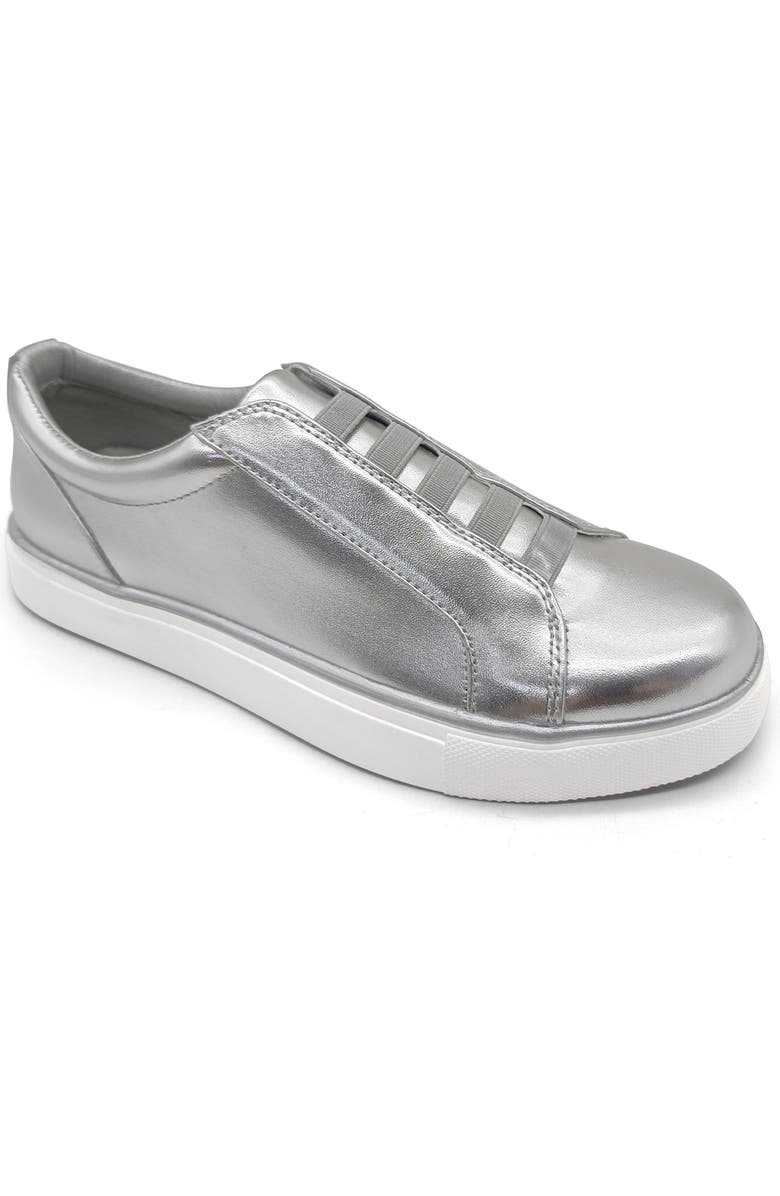 Reaction Kenneth Cole Bonnie Metallic Slip-On Sneaker, Main, color, Silver