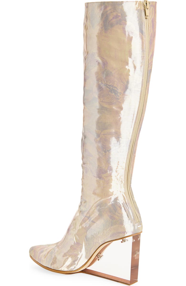 Maison Margiela Tabi Claw Plexi Knee High Boot, Alternate, color, Metallic Silver