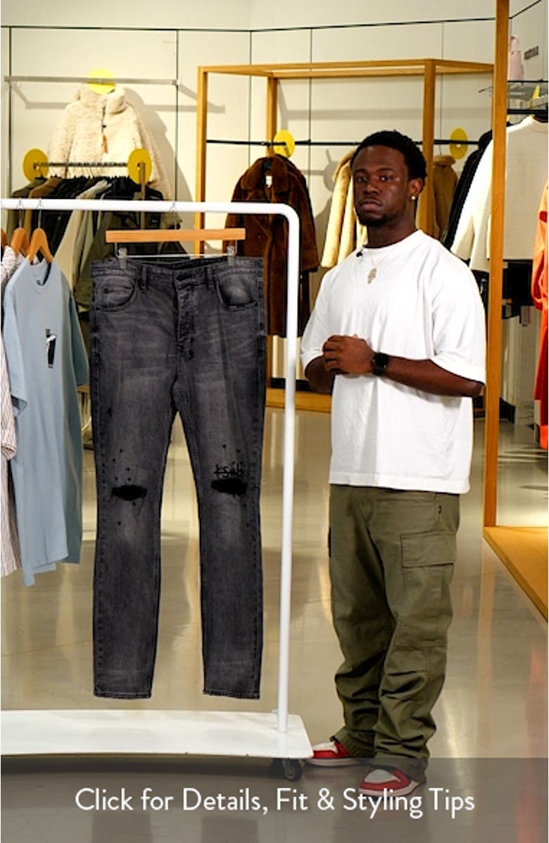Chitch Ripped Slim Tapered Leg Jeans, sales video thumbnail