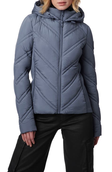 NWT Bernardo store Powder Blue Diamond Quilted Puffer Jacket