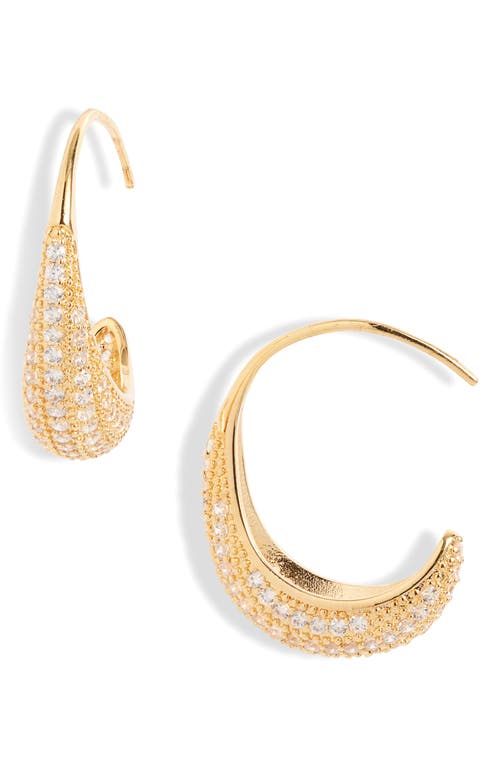 Nordstrom Scattered Cubic Zirconia Hoop Earrings In Clear- Gold