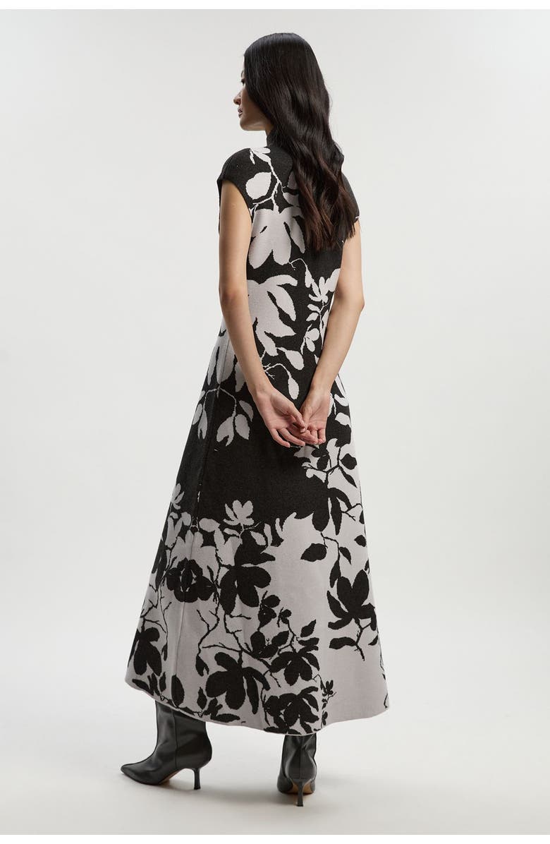 Karen Millen Jacquard Floral Knitted Maxi Dress, Alternate, color, Dark Grey