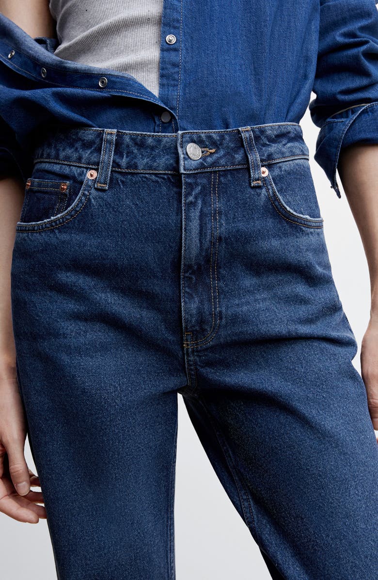 MANGO High Waist Nonstretch Denim Mom Jeans, Alternate, color, 