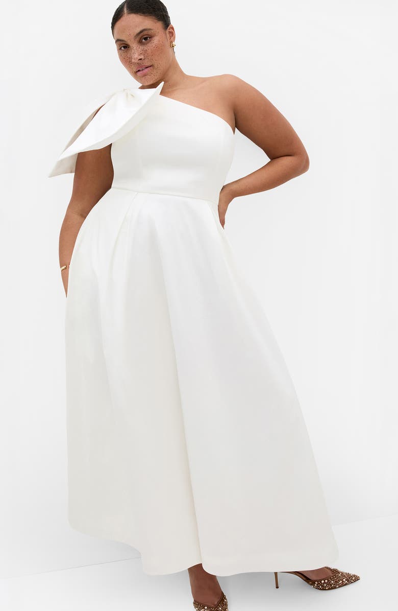 City Chic Captivated One Shoulder Maxi Dress, Alternate, color,