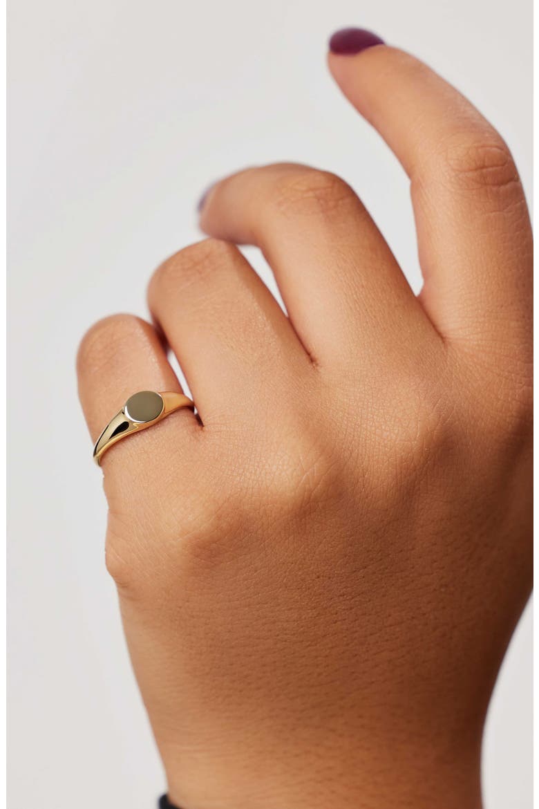 Gold Band Ring - Gold Signet Ring, Alternate, color, Gold