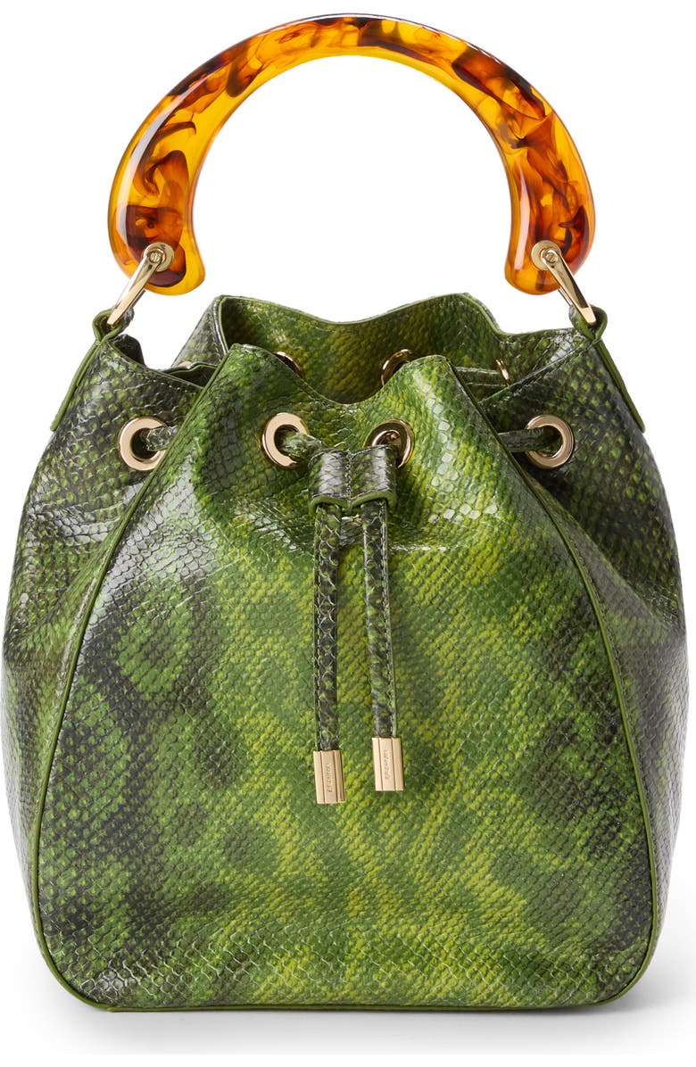 Brahmin Melinda Snake Embossed Leather Bucket Bag, Main, color,