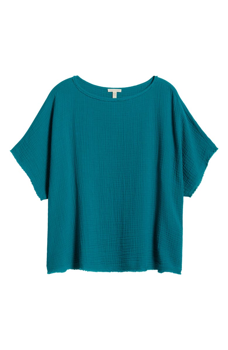 Eileen Fisher Dolman Sleeve Organic Cotton Gauze Top, Alternate, color, 