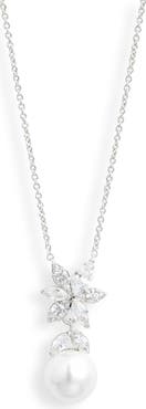Nadri Under the Sea Cubic Zirconia & Faux Pearl Pendant Necklace