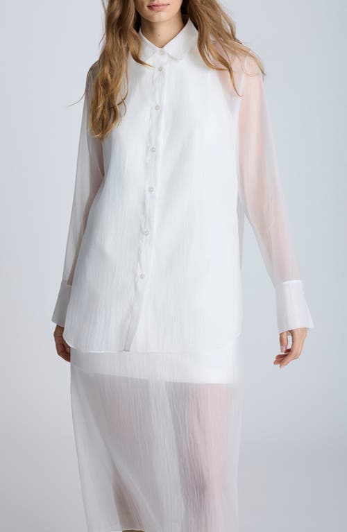 KENNETH COLE KENNETH COLE OVERSIZE ORGANZA BUTTON-UP SHIRT