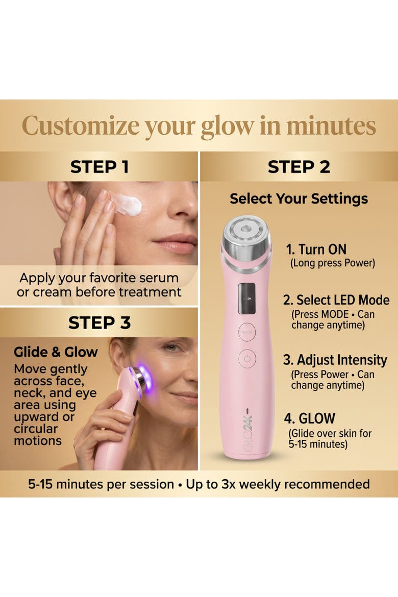 NOVA-X 7 Color LED Skincare Device with Intelligent Voice Guidance, Alternate, color, Pink