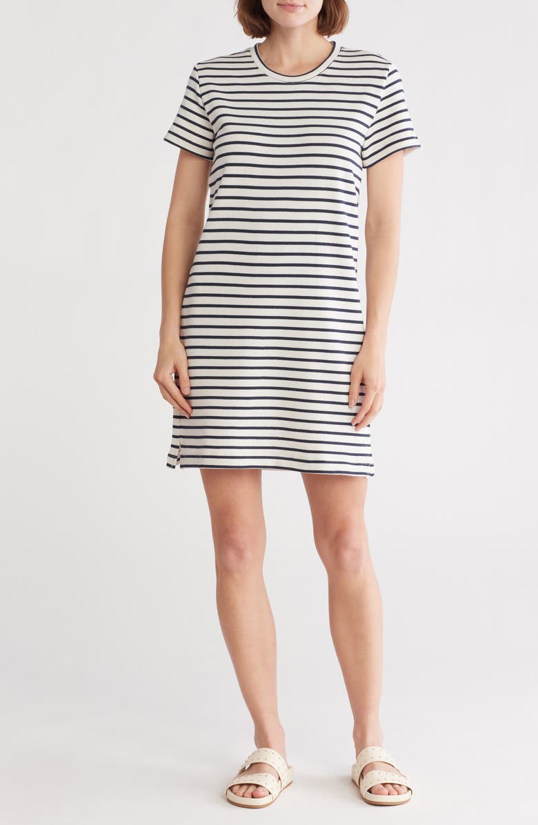 Splendid Royale Stripe Cotton Blend T-Shirt Dress, Main, color, Navy Stripe
