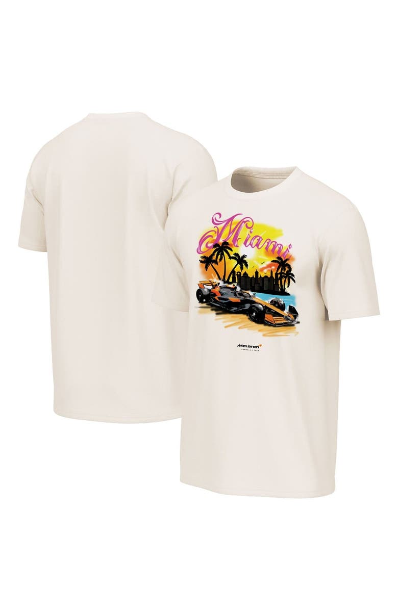 Outerstuff Men's  Cream McLaren F1 Team Miami Washed T-Shirt, Main, color, 