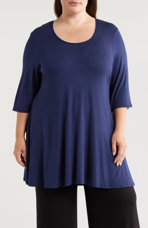 Swing Asymmetric Hem Tunic Top