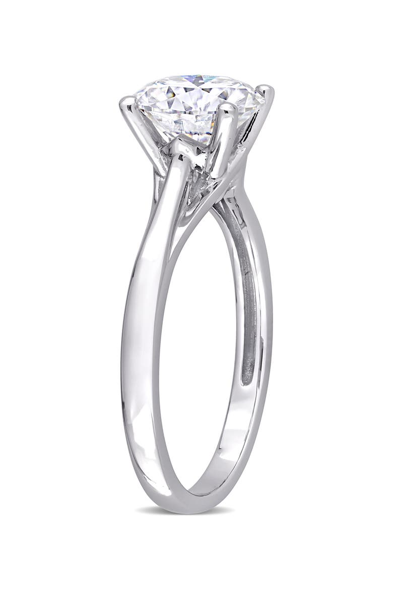 10K White Gold Created Moissanite Engagement Ring, Alternate, color, WHITE