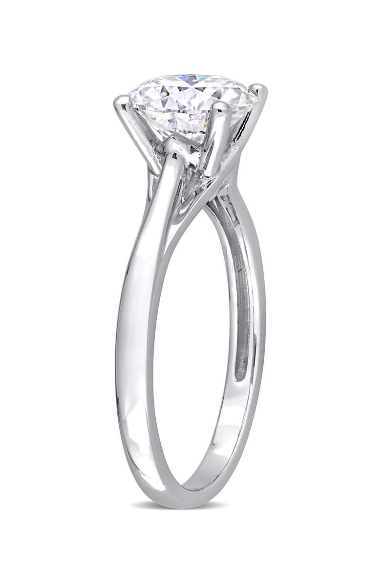 DELMAR 10K White Gold Created Moissanite Engagement Ring, Alternate, color, White