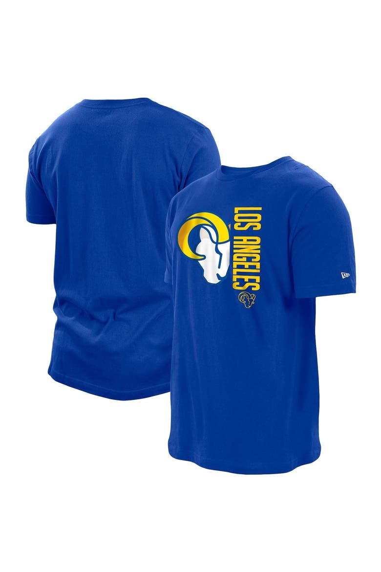 Men's New Era Royal Los Angeles Rams Split Logo 2-Hit T-Shirt, Main, color, Royal
