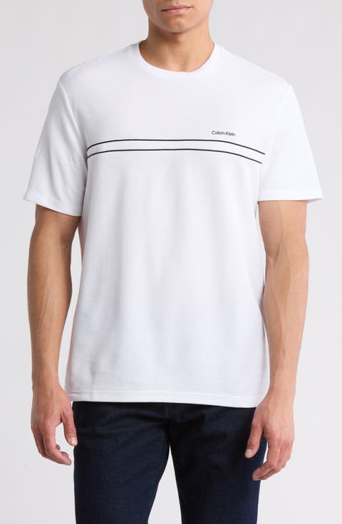 Piped Pique Cotton Blend T-Shirt