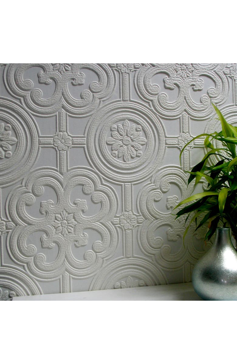 Wallpops Egon Paintable Textured Vinyl Peel & Stick Wallpaper, Main, color, 