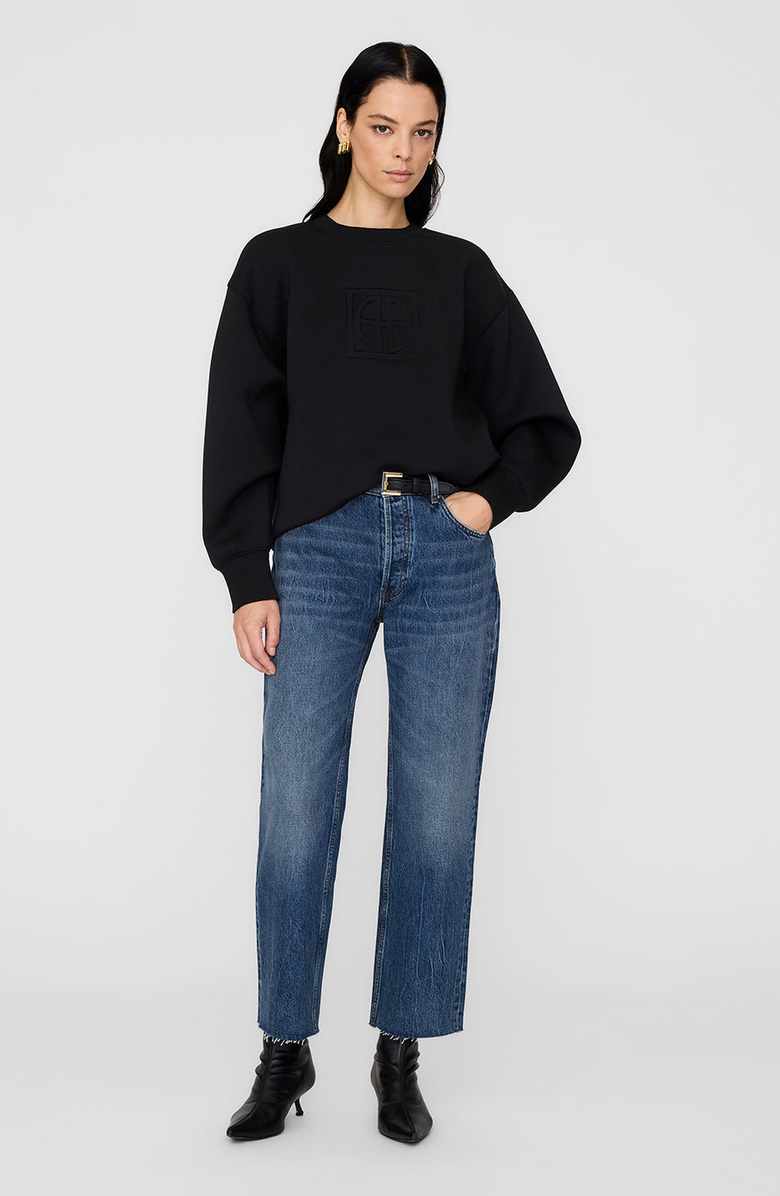 ANINE BING Alto Sweatshirt with Framed Monogram, Main, color, 