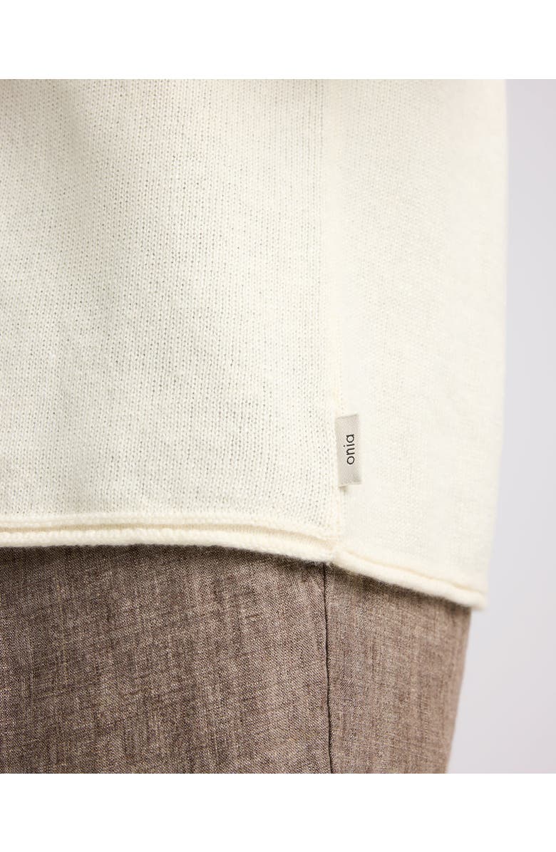Onia Linen Cashmere Rollneck Sweater, Alternate, color, White