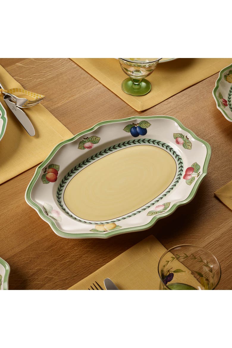 French Garden Fleurence Oval Platter, Alternate, color, white